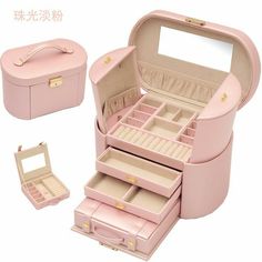 Penyimpanan Makeup, قلادات متدلية, Leather Jewelry Box, Girly Accessories, Jewelry Organizer Box, Birthday Wishlist, Organiser Box, Cute Room Decor, Pusheen