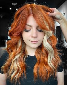 Red Hair 2024 Trends, Red And Blonde, Color Block Hair, Red Hair Trends, Red Blonde Hair, Dramatic Hair, Hair Blond