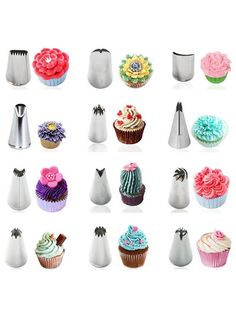 an advertisement for ebay's cupcakes with different types of frosting