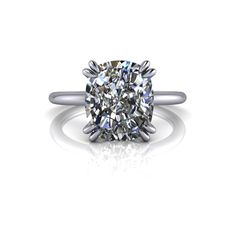 925 Silver Engagement Ring Bel Viaggio Designs Classic Bride, Cushion Cut Engagement, Cushion Cut Moissanite, Classic Aesthetic, Gift Card Exchange, Classic Brides, Cushion Cut Engagement Ring, Forever One Moissanite, Dream Engagement