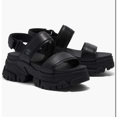 New Without Tags Timberland Adley Way Platform Sandals Black Size Women’s 8 Timberland Sandals With Buckle Closure For Summer, Timberland Summer Sandals With Cushioned Footbed, Timberland Synthetic Sandals For Spring, Timberland Synthetic Sandals With Removable Insole, Timberland Leather Open Toe Sandals, Timberland Sandals, Timberland Women, Strappy Platform Sandals, Black Timberlands