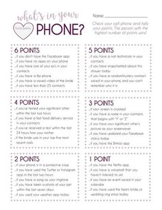 an info sheet with the words what's in your phone? and four points