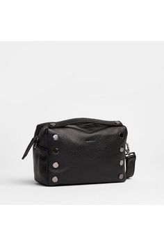 Hammitt Bryant Evan Crossbody Bag 17164 | Black/Gunmetal Gunmetal Hardware, Black Pebbles, Small Crossbody Bag, Small Crossbody, Flats Top, Leather Accessories, Crossbody Strap, Cloth Bags, Belt Bag