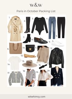 Paris in October Packing List European Packing List Fall, What To Pack For Paris In Winter, London Packing List Fall, Paris Outfits October, Paris October Outfit, Paris In October Outfits, Winter Paris Outfits, Paris Capsule Wardrobe, European Vacation Outfits