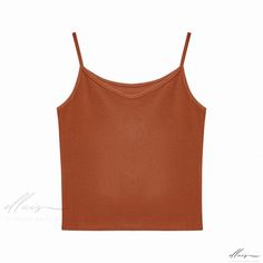 Elluis - Premium Slim-Fit Camisole with Stylish Threaded Bottom: Versatile Apparel for Exceptional Comfort and Style Brown Seamless Cami Tank Top, 110 Pounds, Contrast Collar, Suspenders, Long Sleeve Sweatshirts, Workout Clothes, Loose Fitting, Slim Fit, Sweatshirts