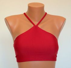 Red bikini Top I created this stylish and unique triangle high neck halter bikini top from soft, flexible and durable spandex blend material. This trendy bikini top is perfect beach bra swimsuit top at the beach or the pool.This crop top padded and double lined throughout. Also this halter high neck bikini top can be worn with high waisted shorts and denims to go to festival or to club. You can choose size during the purchasing. SIZE CHART; (XS) Extra Small: 81-84 cm / 32-33 inches US 30B I 32A Plus Size Crop Top, Swimsuits Plus Size, Plus Size Crop Tops, Red Triangle, Top Swimwear, Sew Simple, High Neck Halter, Trendy Bikinis, Top Bra