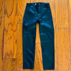 Soo Cute! Never Worn, Sz. 0, Leather Pants From Kut From The Kloth; Black, Leather, With Deeper Cut Front Pockets; Ankle Zipper; Belt Loop Pant Jumpsuit, Leather Pants, Straight Leg, Black Leather, Pants For Women, Zipper, Pants, Leather, Women Shopping