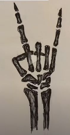 a drawing of a hand holding two fingers