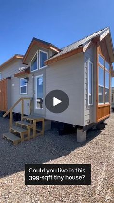 a mobile home with the words could you live in this 399 - sqft tiny house?