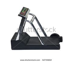 an electronic treadmill on a white background with clipping area for text or image