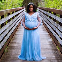 Dusty blue maternity dress with long sleeves and lining! It’s perfect option for your baby shower and photo shoot! Blush Dress Long, Long Maternity Dress, Maternity Props, Blue Maternity Dress, Maternity Long Dress, Blush Dress, Maternity Gown, Dress Maternity, Maternity Gowns