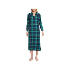 Featuring a soft, warm flannel construction, this women's long sleeve nightgown from Lands' End will keep you cozy on the coldest of nights.Click on this INTIMATES & SLEEPWEAR Guide to find the perfect fit and more! Pull over styling Notched stand-up collar Elastic cuffs with soft trim Soft flannel constructionFIT & SIZING 48-in. approximate length shoulder to hemlineFABRIC & CARE Cotton Machine wash Imported Size: Large. Color: Green Navy Red Plaid. Gender: female. Age Group: adult. Long Sleeve Nightgown, Flannel Nightgown, Long Sleeve Flannel, Soft Flannel, Red Plaid, Lands End, Night Gown, Gender Female, Women Long Sleeve