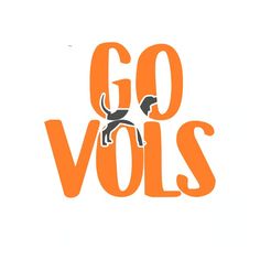 an orange and black logo with the words go volls written in large letters on it