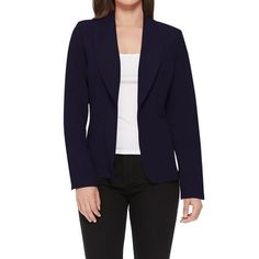 Introducing the epitome of smart-casual style: Our Women's Lightweight Blazer Jacket is the perfect addition to any outfit. With its long sleeves and an open front design, this blazer combines the ease of a cardigan with the polish of a jacket. Whether you're dressing up for the office or adding a refined touch to your weekend ensemble, this piece is your new wardrobe essential. Crafted from a light, breathable fabric, it provides the right amount of warmth without weighing you down. The relaxed Blue Long Sleeve Business Casual Blazer, Blue Long Sleeve Blazer For Business Casual, Blue Long Sleeve Outerwear For Business Casual, Blue Long Sleeve Business Casual Outerwear, Blue Business Casual Outerwear, Fall Blue Blazer For Office Wear, Solid Long Sleeve Sport Coat For Work, Blue Blazer For Office Wear In Fall, Long Sleeve Blue Blazer For Office Wear