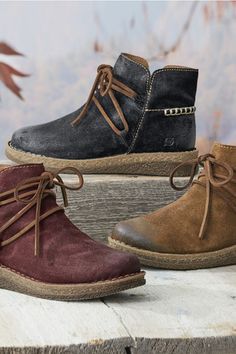 Naturally comfortable booties with Børn’s signature quality. Soft, hand-finished distressed leather uppers with inner zip, cork-infused midsoles and removable cushioned footbeds. Orthopedic Shoes Stylish, Dressy Boots, Boho Boots, Orthopedic Shoes, Office Shoes, Mommy Style, Shoe Size Conversion, S Signature, Coldwater Creek