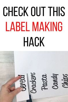 someone is making a label on a piece of paper that says, check out this label making hack