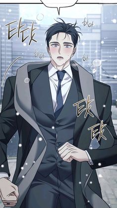 an anime character in a suit and tie