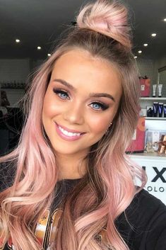 Long Pink Hair, Fun Hairstyles, Pink Blonde Hair, Hair Color Pink, Pastel Hair, Summer Hair Color