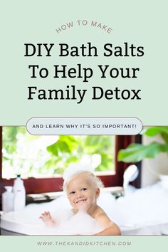 Have you heard about your “toxic bucket?” Shampoos, household cleaners, and even your Tupperware are full of chemicals that are absorbed by our bodies. Over time, it begins to accumulate causing many physical symptoms. Flush these toxins out of your system with my DIY Detox Bath Salts that are kid safe. Add to a bath a few times a week to help your body detox, provide cellular health support, & improve sleep, mood, & immunity. It’s a great way to get your family ready for going back to school. Epsom Salt Bath Recipe, Diy Bath Salts, Bath Salts Diy, Body Detox