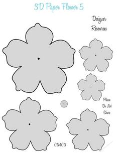 Paper Flowers Template, Paper Flower Printable Templates, Free Paper Flower Templates, Felt Flower Template, Flowers Template, Paper Flower Templates, Felt Flowers Patterns, Flower Petal Template, Paper Rose Template