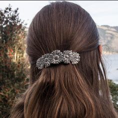 Hair Clip | Barrette | Hair Accessory | Daisy 80mm Bun Extensions, Wiccan Jewelry, Easy Hairstyle, Elegant Sophisticated, Hair Accessories Clips, Easy Braids, French Barrette, Braided Hairstyles Easy, Funky Jewelry