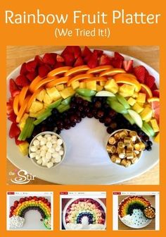 the rainbow fruit platter is ready to be eaten