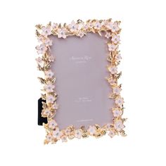 an ornate photo frame with flowers on it