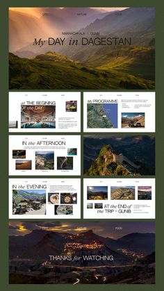 an image of a website page with mountains in the background and text that reads my day in dagestan