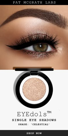 Recreate this pink copper metallic smokey eye makeup look with PAT McGRATH LABS *new* EYEdols single eye shadow shade ‘CELESTIAL’, a gleaming champagne shimmer pigment that’s flattering on all skin tones. | Discover all 17 single eyeshadow pans in an array of silky mattes, major metallics, and sublime shimmers at PATMcGRATH.COM | Spring + Summer 2019 makeup ideas | #eyemakeupidea Metallic Smokey Eye, Smokey Eye Makeup Look, Midnight Cowboy, Pink Copper, Single Eyeshadow, Braut Make-up, Makeup Eyes, Eye Makeup Tips