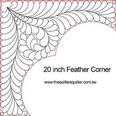 an image of a pattern with the words 20 inch feather corner