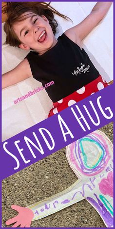 Send a handprint hug in the mail this Valentine's Day. Decorate it anyway you want - even with a LEGO brick design! Sensory Buckets, Family Art Projects, Kids Craft Gifts, Send A Hug, Birthday Hug, Paper Grocery Bags, Easy Art For Kids, Virtual Hug