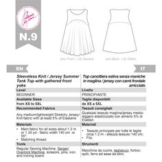 the sewing pattern for a top with gathered skirt