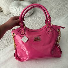 Nwt Coach Bag Color: Pink Never Worn This Stunner So She’s In Excellent Condition! Willing To Negotiate Price - No Trades! Chic Purple Handheld Satchel, Purple Satchel With Gold-tone Hardware For Daily Use, Coach Pink Top Handle Shoulder Bag, Purple Satchel With Gold-tone Hardware For Travel, Pink Top Handle Coach Shoulder Bag, Purple Crossbody Satchel With Gold-tone Hardware, Luxury Purple Bag With Branded Hardware, Pink Coach Satchel With Handles, Pink Satchel With Branded Hardware