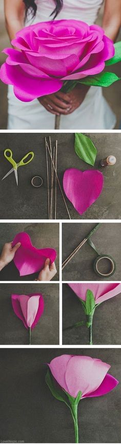 how to make paper flowers that look like they have been cut in half with scissors