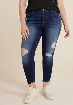 Jeans On The Edge Of Everything. Exclusively At Maurices Our Jean Is Edgy-Cool Meets All-The-Feels Comfort. From The Luxuriously Soft Fabric To The Artistic Wash Indigos It’S Fearlessly Fabulous (Just Like You)..mar-Pdp-Section .mar-Product-Description {Color: #000;}.mar-Pdp-Section .mar-Product-Description Ul .mar-Pdp-Section .mar-Product-Description Ul>Li {Margin-Left: 10Px;padding-Left: 10Px;}.mar-Pdp-Section .mar-Product-Description .mar-Product-Description-Content Ul Li{List-Style-Type: Dis Maurices Plus Size, Fall Fashions, List Style, Plus Size Jeans, Colored Jeans, Soft Fabric, Autumn Fashion, High Rise, Women Jeans