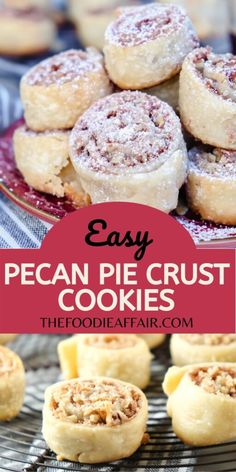 easy pecan pie crust cookies on a plate