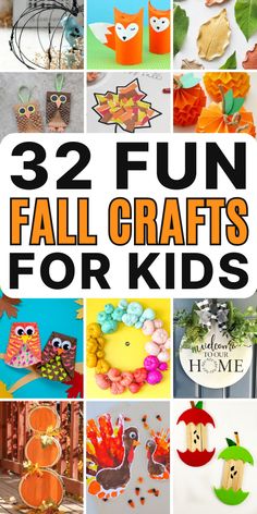 32 fun fall crafts for kids to make with paper plates and other items that are cut out