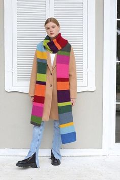 EASY ADVANCED BEGINNER KNITTING PATTERN FOR A LONG MERINO WOOL SCARF WITH MULTICOLORED STRIPES, AN IDEAL DIY GIFT FOR A BROTHER, SISTER, GRANDCHILD, OR FRIEND Easy LEVEL 2 knitting pattern for an ADVANCED Beginner. -- 𝗧𝗵𝗲𝗿𝗲 𝗮𝗿𝗲 𝗻𝗼 𝗺𝗲𝗮𝘀𝘂𝗿𝗲𝗺𝗲𝗻𝘁 𝗱𝗶𝗮𝗴𝗿𝗮𝗺𝘀 𝗮𝗻𝗱 𝗻𝗼 𝗰𝗵𝗮𝗿𝘁𝘀. -- 𝗔𝘁 𝘁𝗵𝗶𝘀 𝗹𝗲𝘃𝗲𝗹, 𝘆𝗼𝘂 𝘄𝗶𝗹𝗹 𝗸𝗻𝗼𝘄 𝗵𝗼𝘄 𝘁𝗼 𝗯𝗹𝗼𝗰𝗸 𝘆𝗼𝘂𝗿 𝗽𝗿𝗼𝗷𝗲𝗰𝘁𝘀 𝗮𝗻𝗱 𝗵𝗼𝘄 𝘁𝗼 𝗮𝗱𝗷𝘂𝘀𝘁 𝘁𝗵𝗲 𝗴𝗮𝘂𝗴𝗲.  𝗙𝗼𝗿 𝗰𝗹𝗼𝘁𝗵𝗶𝗻𝗴 𝗶𝘁𝗲𝗺𝘀 𝘁𝗼 𝗳𝗶𝘁 𝗰𝗼𝗿𝗿𝗲𝗰𝘁𝗹𝘆, 𝗯𝗼𝘁𝗵 𝗮𝗿𝗲 𝗲𝘀𝘀𝗲𝗻𝘁𝗶𝗮𝗹, 𝘀𝗼 𝗽𝗹𝗲𝗮𝘀𝗲 𝗯𝗲 𝘀𝘂𝗿𝗲 𝘁𝗼 𝗯𝗹𝗼𝗰𝗸 𝘆𝗼𝘂𝗿 𝗽𝗿𝗼𝗷𝗲𝗰𝘁 𝗔𝗡𝗗 𝗮𝗱𝗷𝘂𝘀𝘁 𝘁𝗵𝗲 𝗴𝗮𝘂𝗴𝗲 𝗶𝗳 𝗶𝘁 𝗱𝗼𝗲𝘀 𝗻𝗼𝘁 𝗺𝗮𝘁𝗰𝗵 𝘁𝗵𝗲 𝗴𝗮𝘂𝗴𝗲 𝗶𝗻 𝘁𝗵𝗲 𝗽𝗮𝘁𝘁𝗲𝗿𝗻. This extra long scarf with bright and colo Beginner Knitting Pattern, Color Block Scarf, Beginner Knitting, Merino Wool Scarf, Bright Patterns, A Brother, Long Scarf, Brother Sister, Wool Scarf