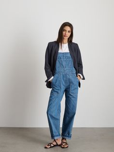 Lili Overall In Denim – Alex Mill Alex Mill, Business Casual Outfits For Women, Long Jumpsuits, Work Jackets, About Time, Denim Overalls, Business Casual Outfits, White Denim, Jeans Dress