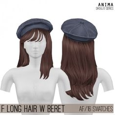 anima long hair w beret for females