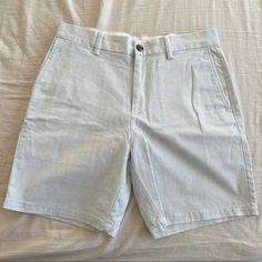 7 Inch Seam. Nwot. Great Condition. Never Worn Classic White Shorts With Pockets, Classic White Cotton Bermuda Shorts, Classic White Shorts For Spring, Classic White Spring Shorts, Classic White Bottoms With Short Inseam, Classic White Bermuda Shorts For Summer, White Fitted Bermuda Shorts Casual, Classic White Shorts With Short Inseam, White Bermuda Cotton Bottoms