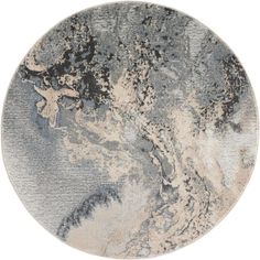 Nourison Maxell Grey 5 ft. x 5 ft. Abstract Contemporary Round Area Rug 457141 - The Home Depot Nourison Rugs, Round Area Rug, Artisan Rugs, Modern Rustic Interiors, Round Area Rugs, Riveting, Neutral Colour Palette, Rustic Interiors, Hand Tufted Rugs