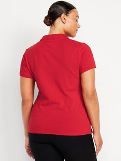 Rib-knit collar; short-sleeves.  Four-button placket.  Drop-tail hem, with vented sides.  Soft pique cotton, with comfortable stretch.  Fitted through body.  Women's polo hits below waist.  models are approx.  5'9" and wear sizes s (4), l (12), and xl (18)machine wash according to the care instruction label Polo For Women, Navy Uniforms, Knit Collar, Petite Size, Button Placket, Rib Knit, Old Navy, Short Sleeves, Models