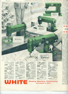 an old advertisement for rotary sewing machines with instructions on how to use the machine in this ad