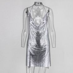 Dresses | Kendall Silver Chainmail Dress | Poshmark Kendall Jenner Birthday Party, 21st Birthday Dress, Kendall Jenner Birthday, Deep Dress, Cuffed Sleeve Dress, Brown Leather Dress, Jewel Dress, Night Club Outfits, Club Outfit