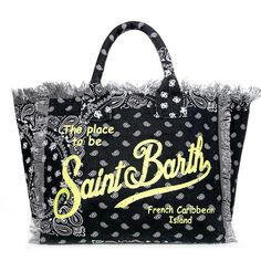 Black bandanna all over printCanvas shoulder bagSt. Barth logo printInside pocket with zipSizes: 40cm x 32cm x 20cm | MC2 Saint Barth Women's Vanity Shoulder Bag in Black | SS18 Casual Logo Print Shoulder Bag For Travel, Casual Shoulder Bag With Logo Print For Travel, Casual Travel Shoulder Bag With Logo Print, Black Shoulder Bag With Logo Print For Travel, Canvas Bags With Logo Print And Double Handle, Canvas Double Handle Shoulder Bag With Logo Print, Travel Shoulder Bag With Logo Print Tote Shape, Double Handle Canvas Bag With Logo Print, Travel Tote Shoulder Bag With Logo Print