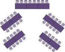 the seating arrangement for an event is shown in purple