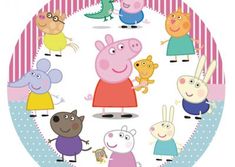 peppa pig and friends on a plate