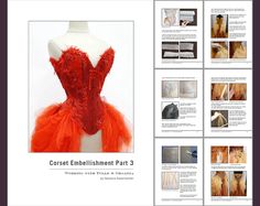 Royal Black Tutorial: Tulle and Organza Embellishments - Etsy Corset Tutorial, Corset Pattern, Pink Girly Things, Collar Designs, Corsets, English Language, Red Formal Dress, E-book, Tulle Skirt