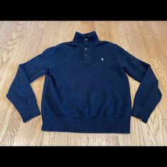 Polo Ralph Lauren 1/4 Button Turtleneck Formal Knit Sweater Navy Blue Mens M Vtg. Condition Is "Pre-Owned, Great, No Flaws". Shipped With Usps Priority Mail. Button-up Cotton Polo Sweater With Buttons, Cotton Button-up Polo Sweater With Buttons, Cotton Button-up Polo Sweater, Winter Cotton Polo Sweater With Button Closure, Cotton Polo Sweater With Buttons, Cotton Long Sleeve Polo Sweater With Buttons, Casual Navy Sweater With Buttons, Classic Navy Sweater With Button Closure, Classic Blue Polo Sweater